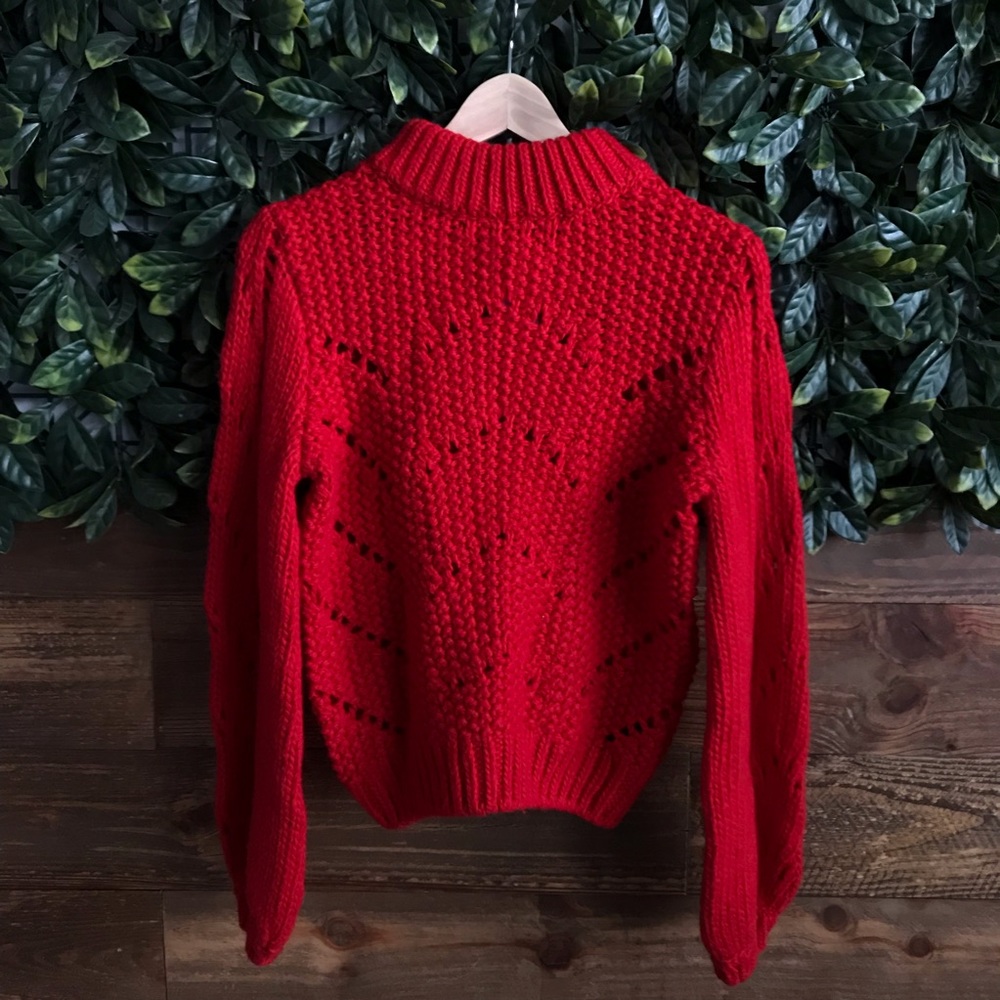 H&M Red Wool Blend Knit Sweater- Size S like new!